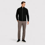 Men's Ribbed Cardigan Full-Zip Mock Neck Sleeve Regular Fit
