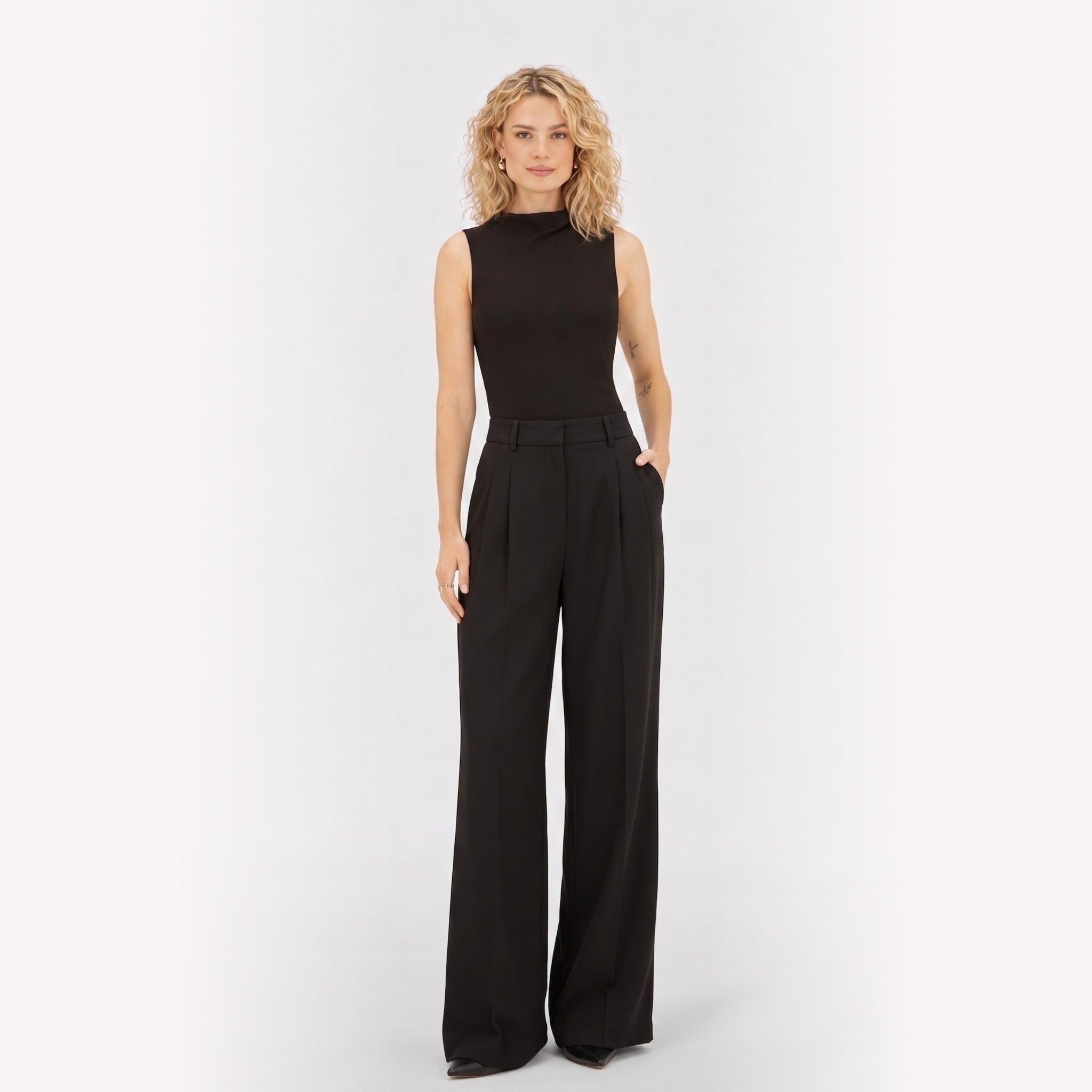 Women's High-Waist Trousers Tailored Wide-Leg Fit