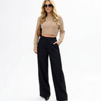 Women's High-Waist Trousers Wide-Leg Fit