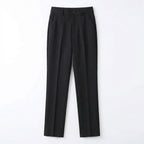 Women's Tailored Trousers Mid-Rise Flat-Front Straight Fit