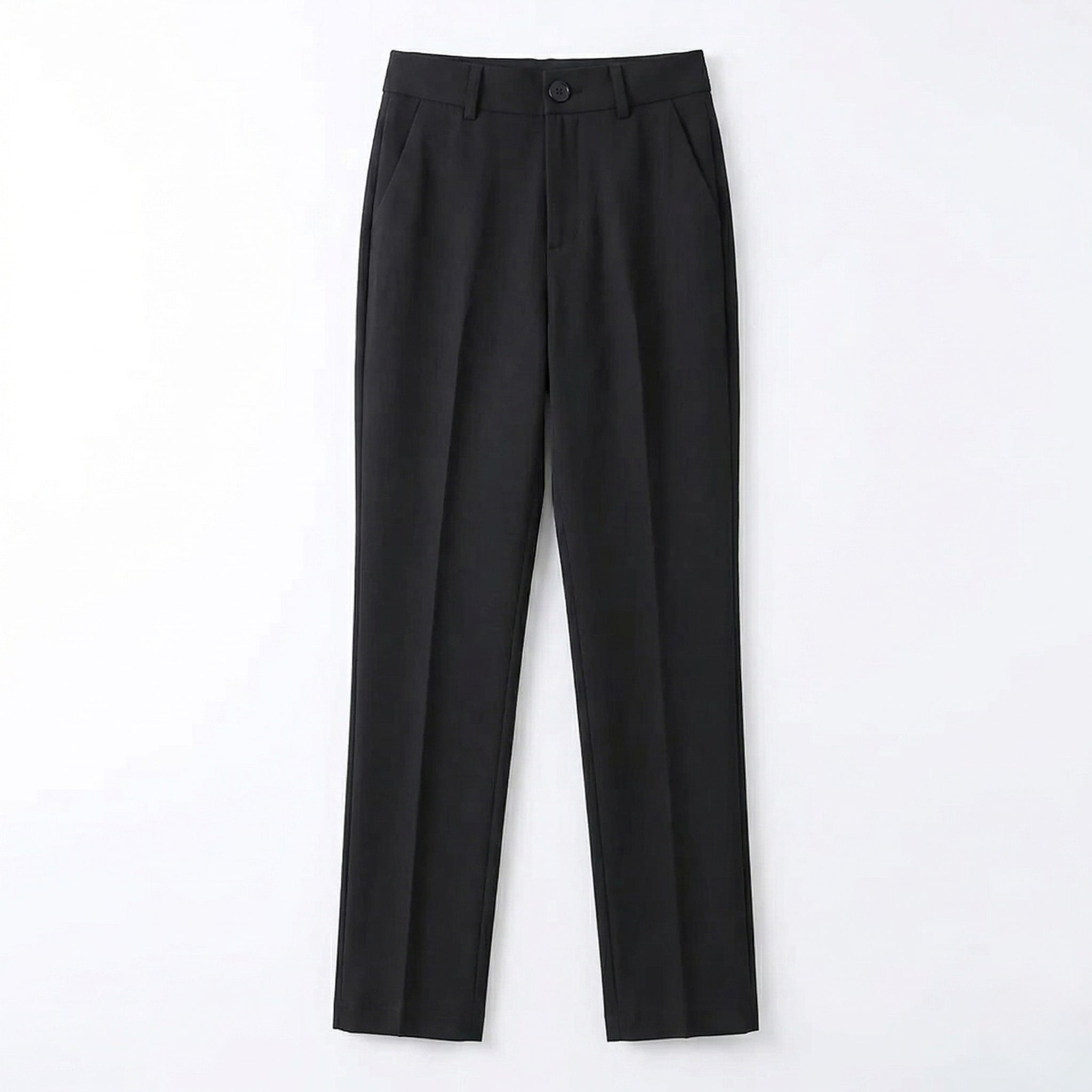 Women's Tailored Trousers Mid-Rise Flat-Front Straight Fit
