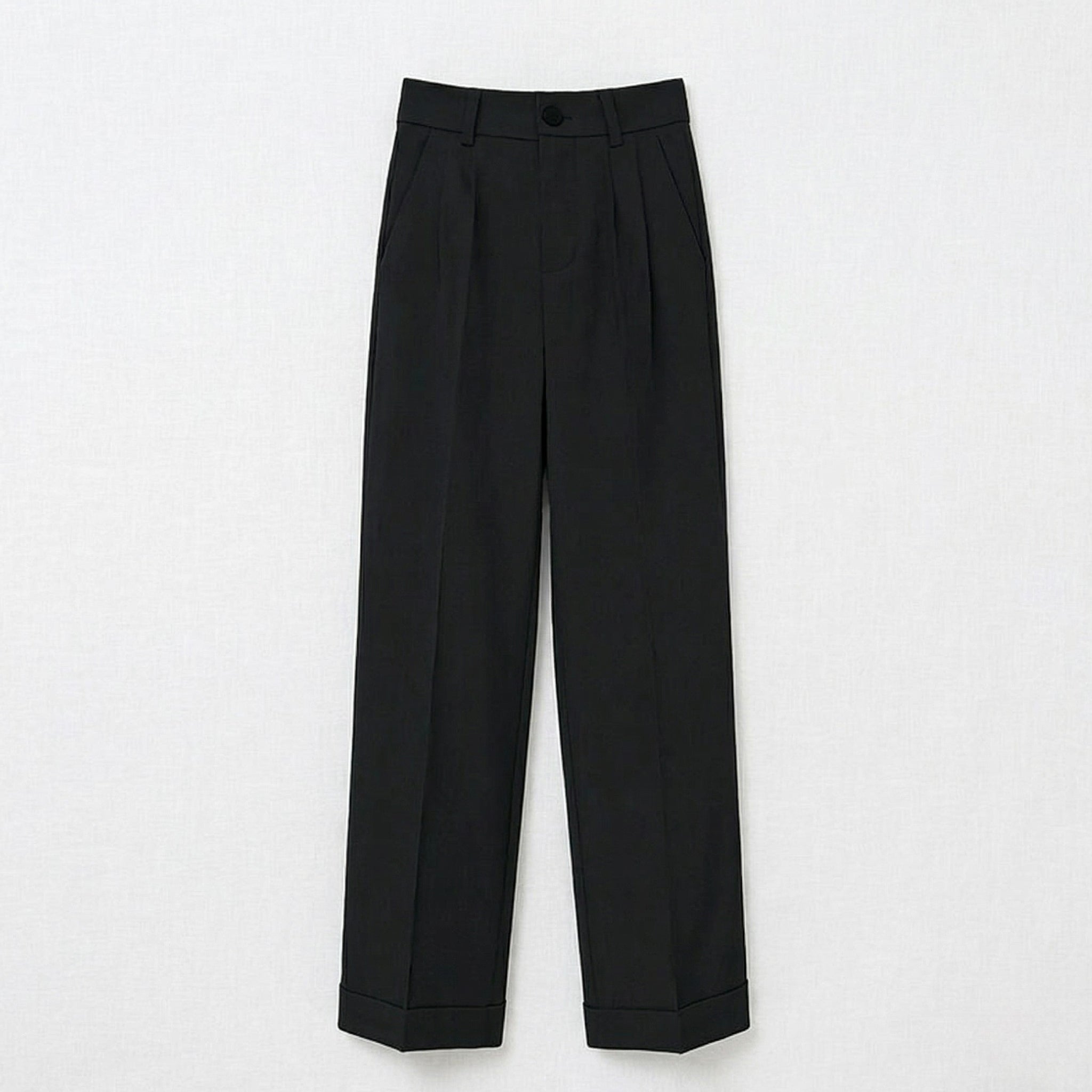 Women's High-Waist Trousers Single-Pleat Tailored Fit