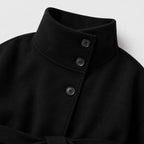 Women's Batwing Coat Jacket Funnel Neck Tie Waist Cropped Fit