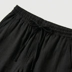 Men's Linen Trousers Drawstring Straight Fit