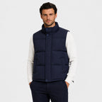 Men's Puffer Gilet Funnel Neck Snap Button Zip-Up Regular Fit