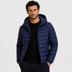 Men's Lightweight Padded Jacket Hooded Zip-Up Regular Fit