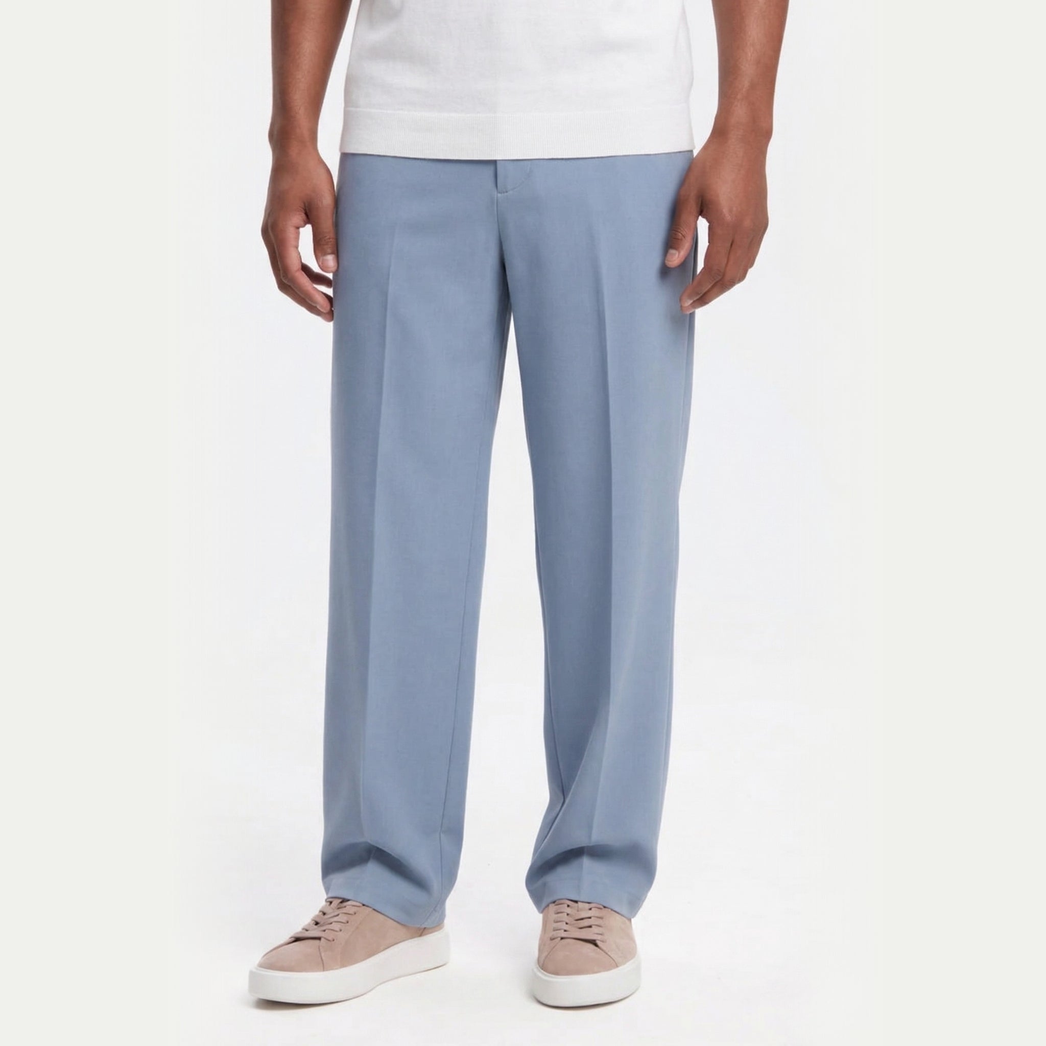 Men's Pleated Trousers Wide-Leg Tailored Relaxed Fit