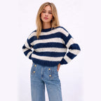 Women's Knit Jumper Striped Oversized Fit