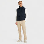 Men's Puffer Gilet Funnel Neck Snap Button Zip-Up Regular Fit