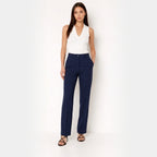 Women's High Waist Trousers Front Seam Tailored Fit