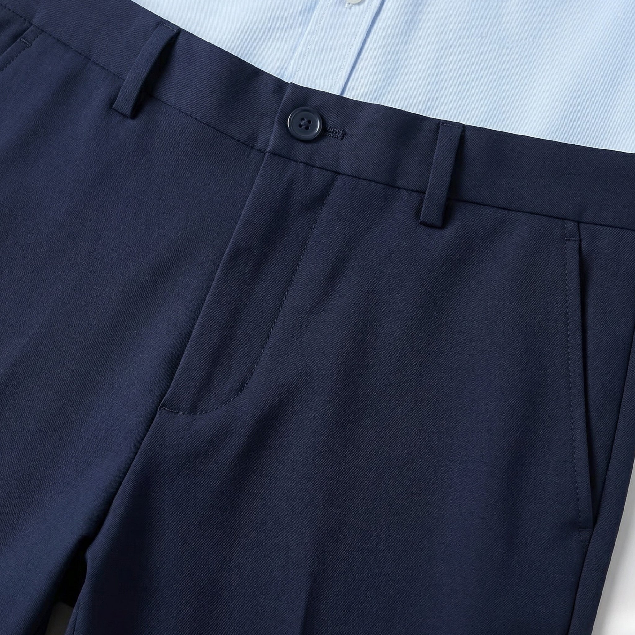Men's Chino Trousers Flat-Front Stretch Slim Fit