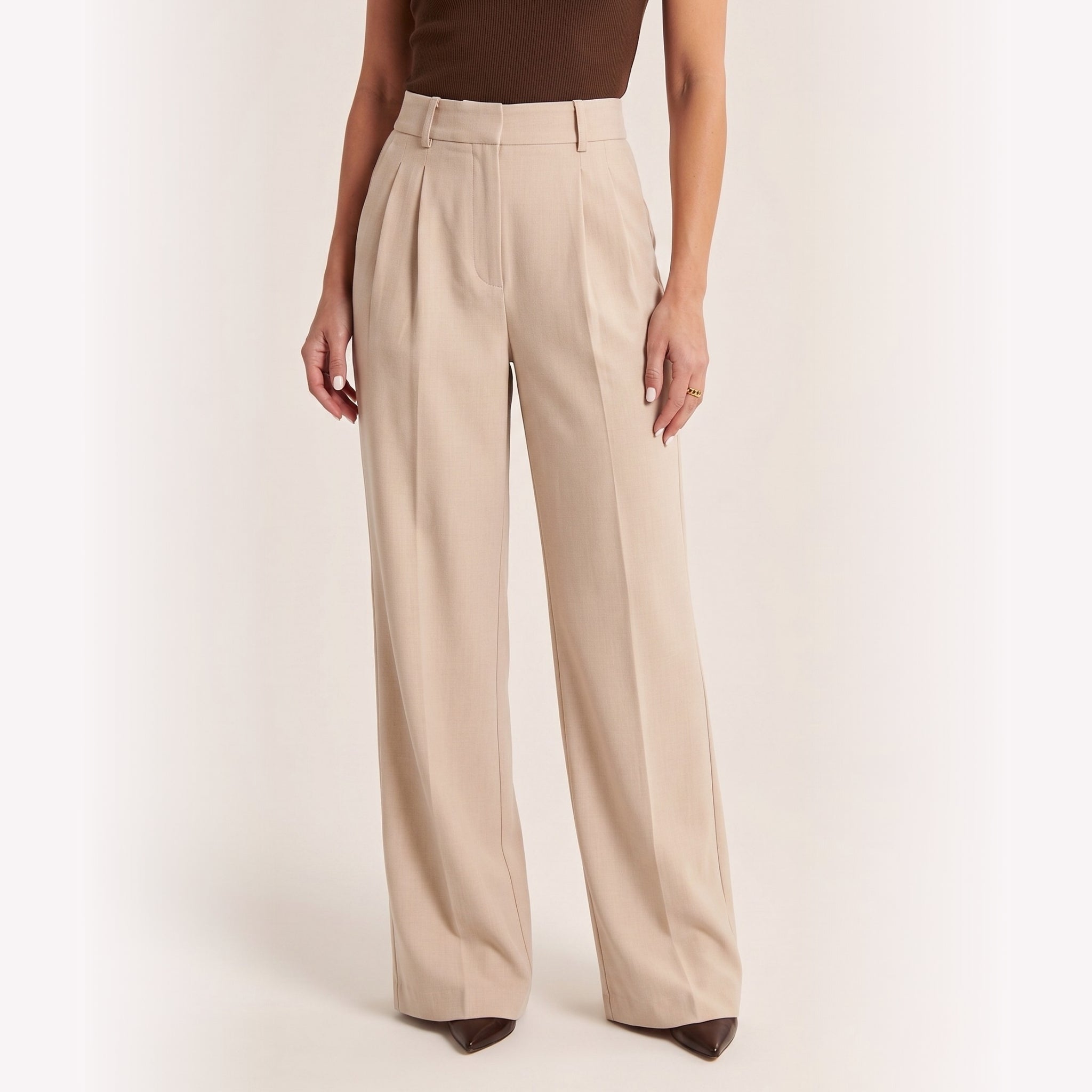 Women's High-Waist Trousers Tailored Wide-Leg Fit