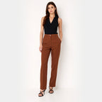 Women's High Waist Trousers Front Seam Tailored Fit