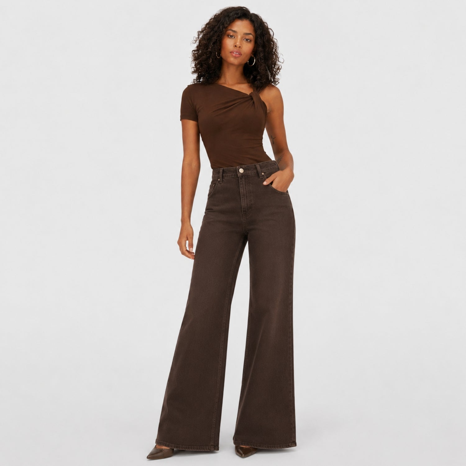 Women's High Rise Jeans Wide Leg Fit
