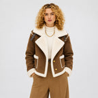 Women's Aviator Jacket Lapel Colla Regular Fit