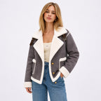 Women's Aviator Jacket Lapel Colla Regular Fit