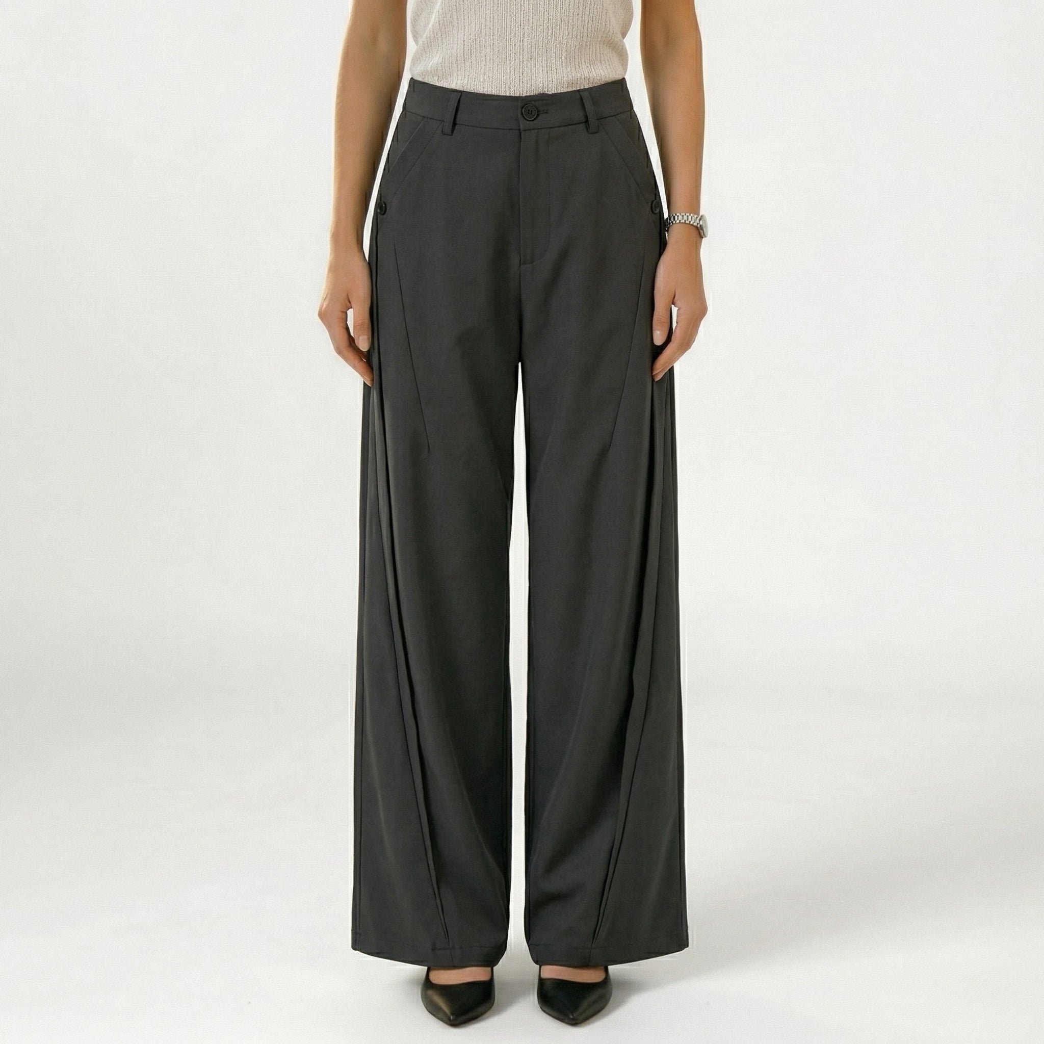 Women's High-Waist Trousers Wide-Leg Fit
