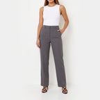 Women's High Waist Trousers Front Seam Tailored Fit
