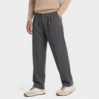 Men's Pleated Trousers Wide-Leg Tailored Relaxed Fit