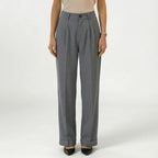 Women's High-Waist Trousers Single-Pleat Tailored Fit