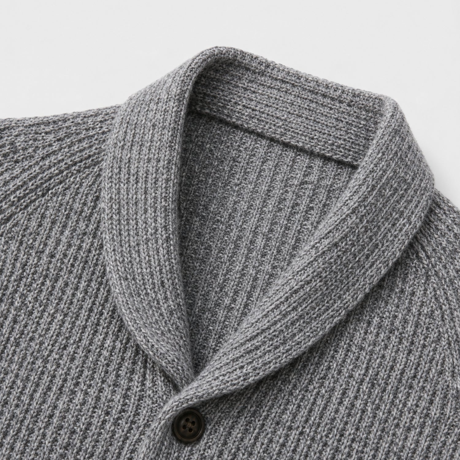 Men's Ribbed Cardigan Shawl Collar Patch Pockets