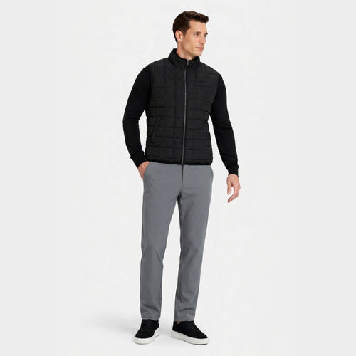 Men's Chino Trousers Flat-Front Stretch Slim Fit