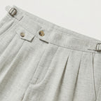 Men's Side Adjuster Trousers Waistband Pleated Tapered Fit