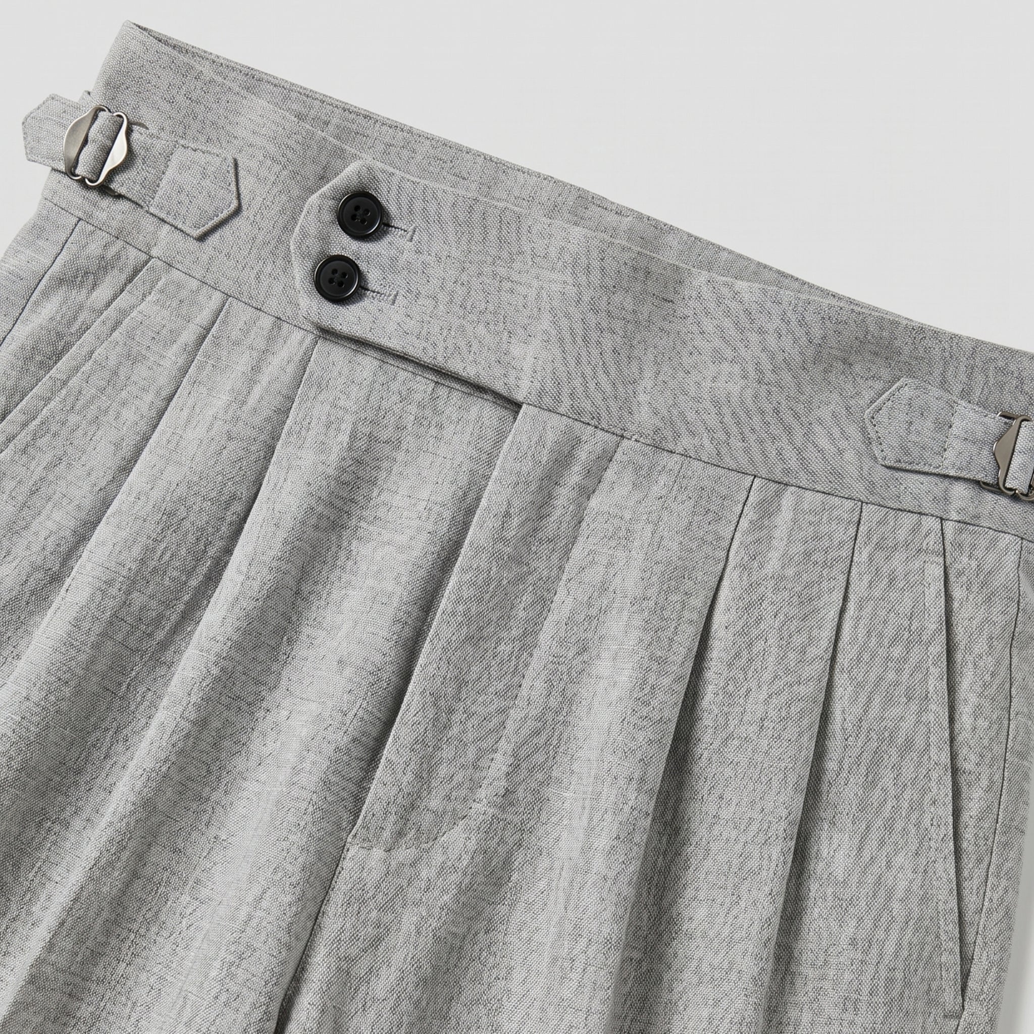 Men's Adjuster Waistband Trousers Double-Pleat Tapered Fit