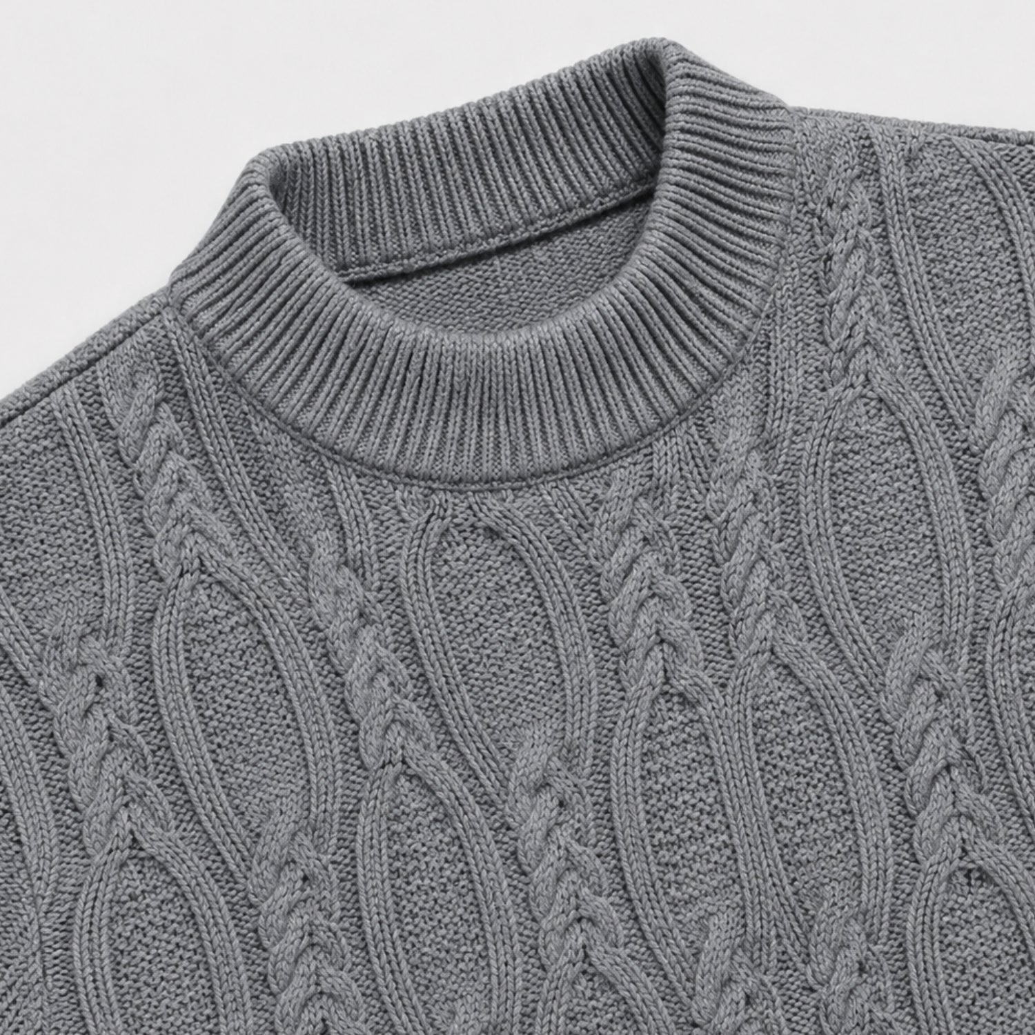 Men's Jumper Crew Neck Cable Knit Regular Fit