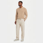 Men's Linen Trousers Drawstring Straight Fit