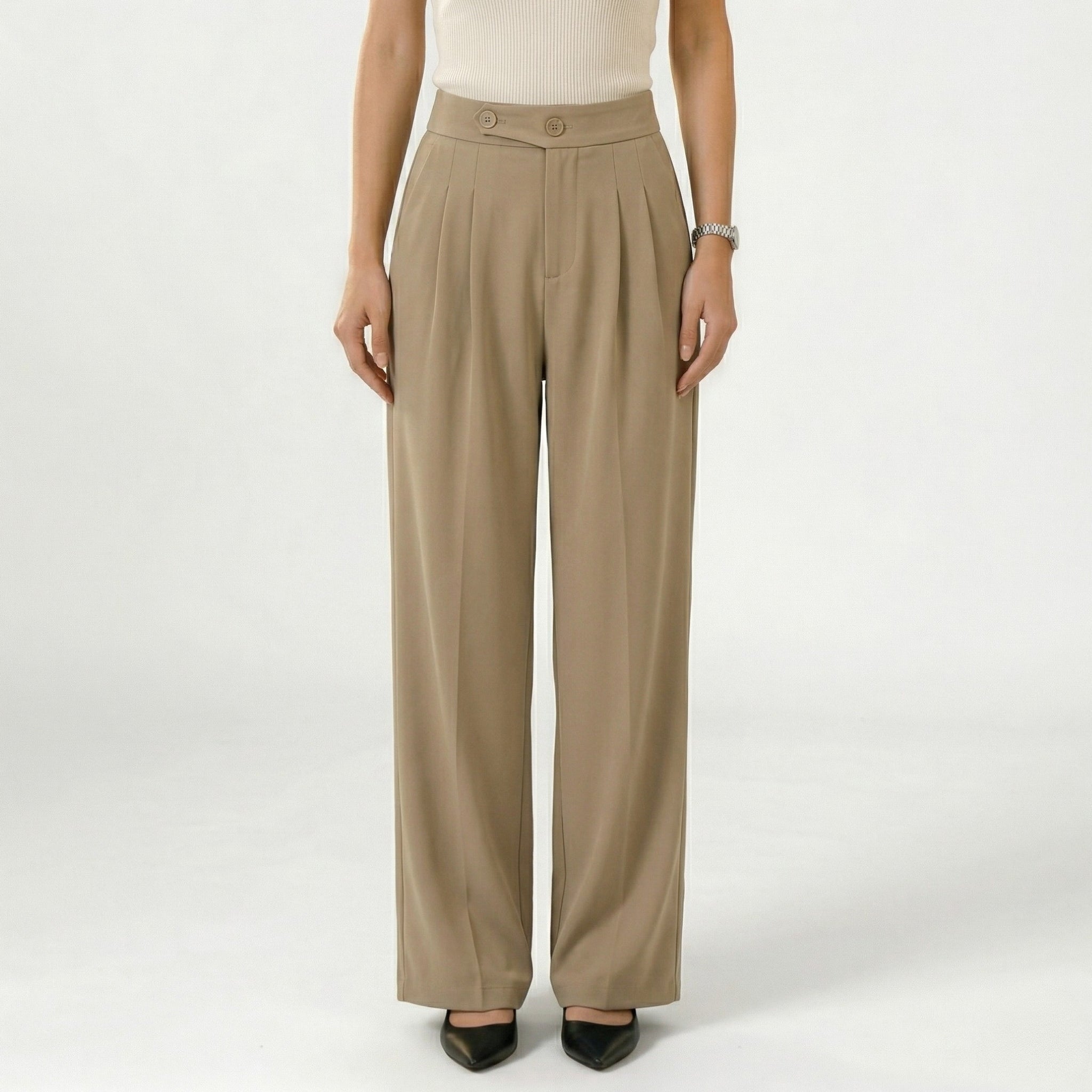 Women's High-Waist Trousers Tailored Wide-Leg Fit
