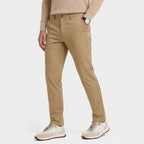 Men's Chino Trousers Flat-Front Stretch Slim Fit