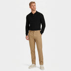 Men's Chino Trousers Flat-Front Stretch Slim Fit