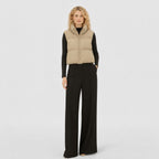 Women's Cropped Puffer Vest Zip-Up Regular Fit