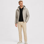 Men's Lightweight Padded Jacket Hooded Zip-Up Regular Fit