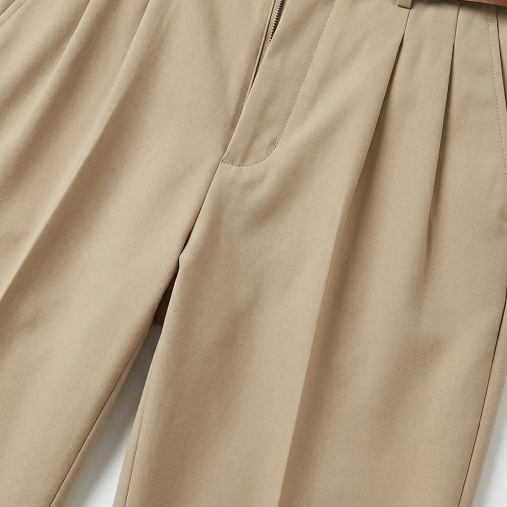 Men's Chino Trousers  Single-Pleat Straight Fit