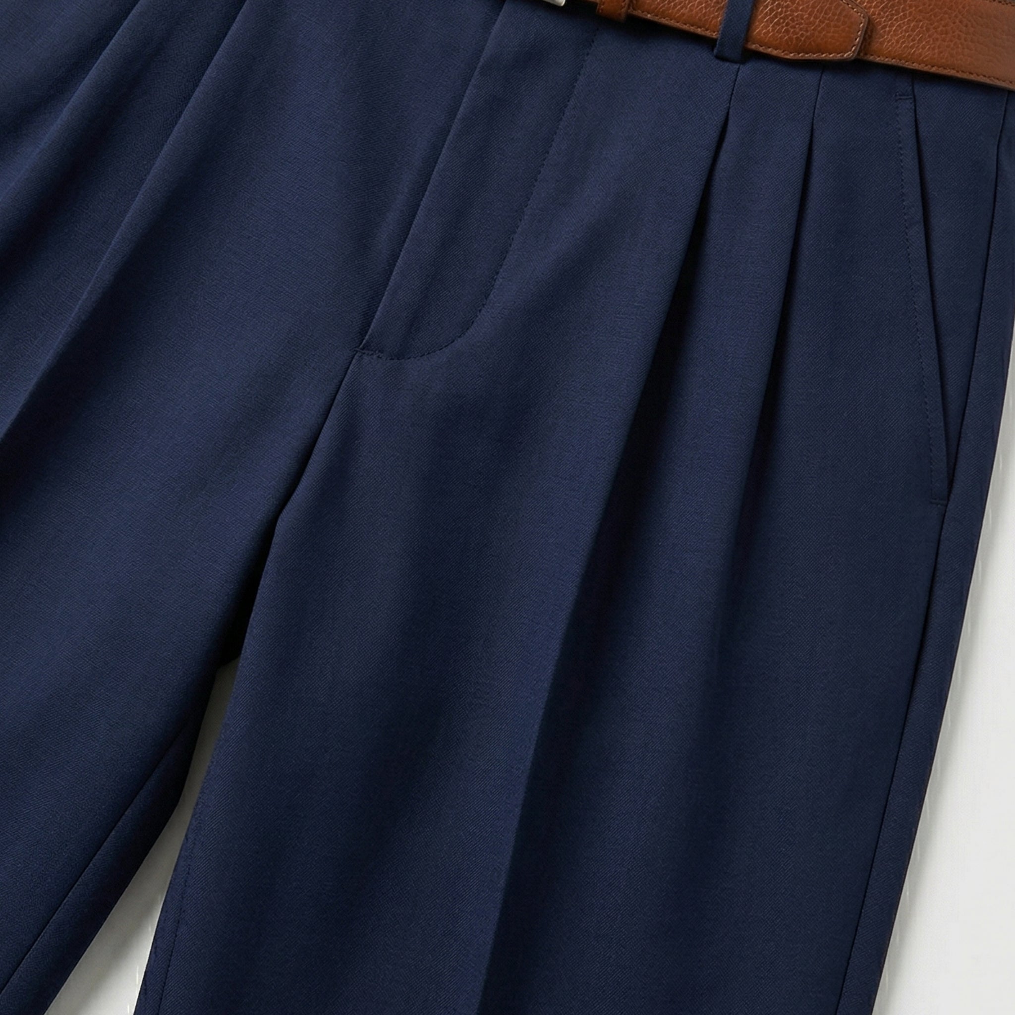 Men's Chino Trousers  Single-Pleat Straight Fit