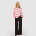 Women's Knit Jumper Striped Oversized Fit