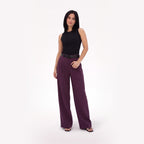 Women's High-Waist Trousers Double-Pleat Wide-Leg Fit