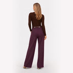 Women's High-Waist Trousers Double-Pleat Wide-Leg Fit