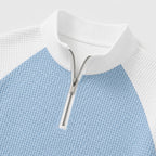 Men's Waffle jumper Quarter-Zip Colour Block Regular Fit