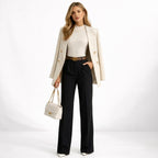 Monterelle | Women’s Classic Suit Pants High Waisted Straight Fit