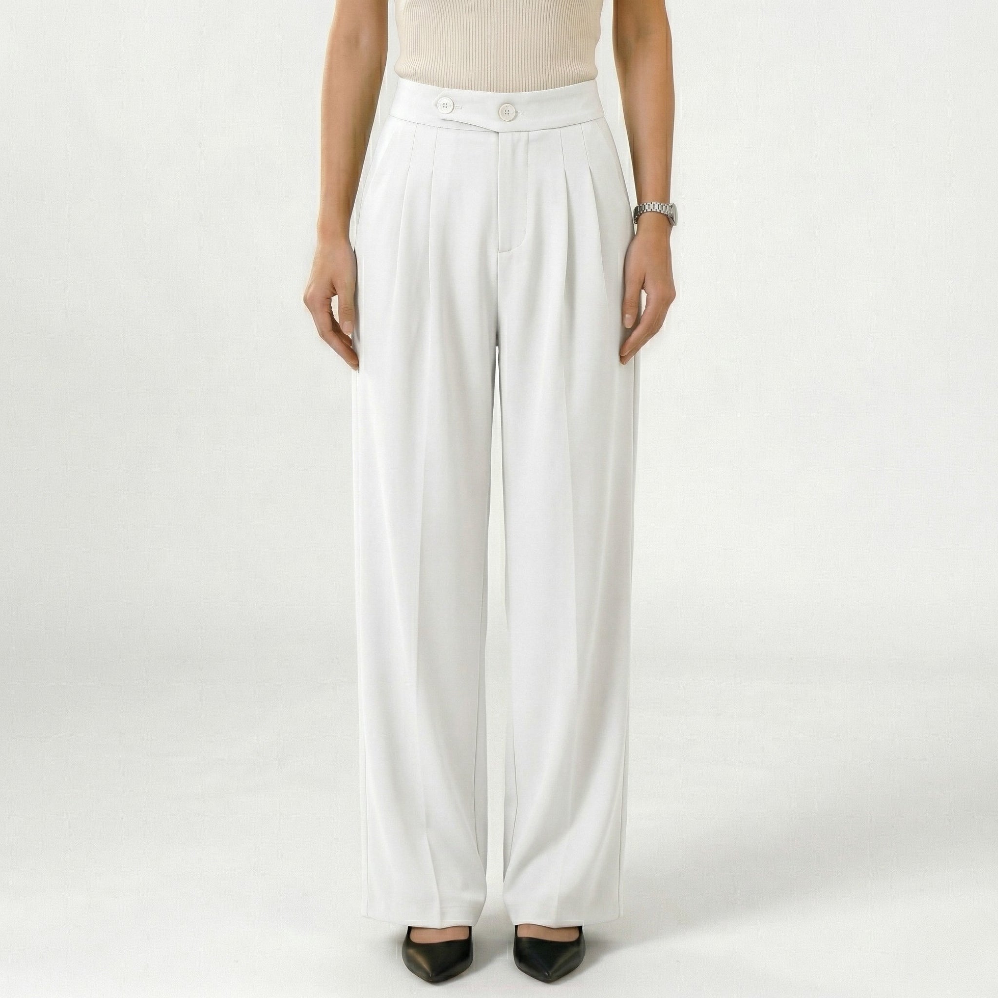 Women's High-Waist Trousers Tailored Wide-Leg Fit