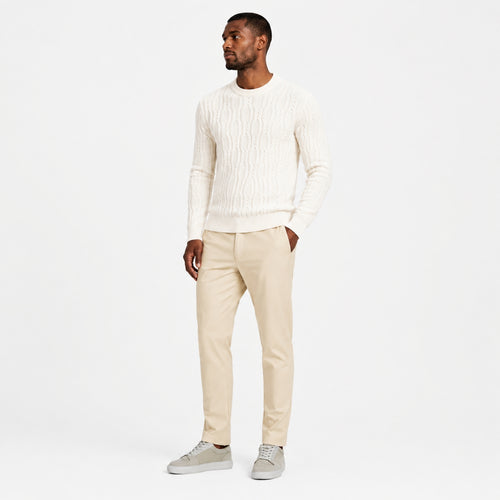 Men's Jumper Crew Neck Cable Knit Regular Fit