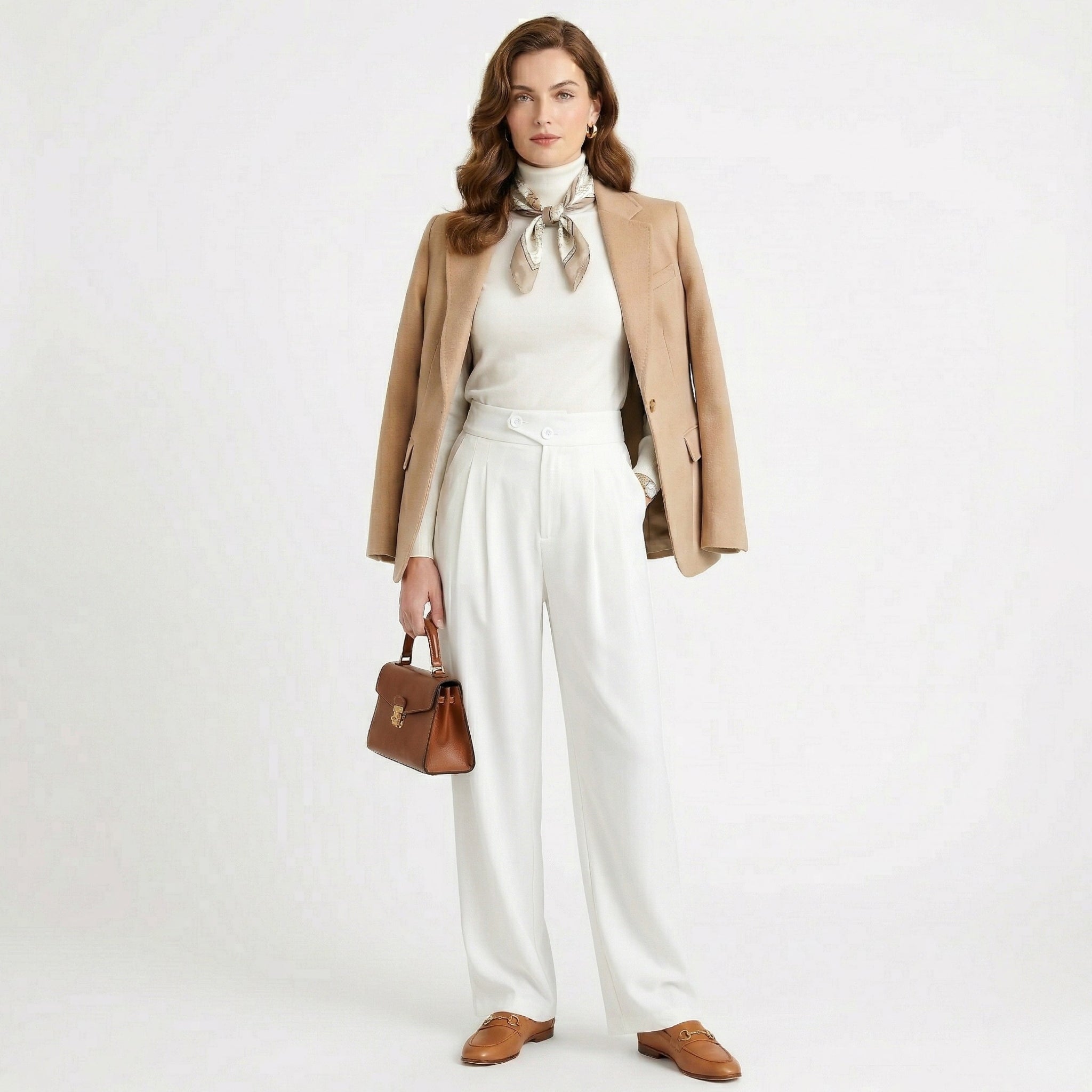 Women's High-Waist Trousers Tailored Wide-Leg Fit