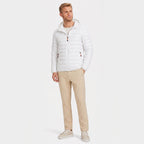 Men's Lightweight Padded Jacket Hooded Zip-Up Regular Fit
