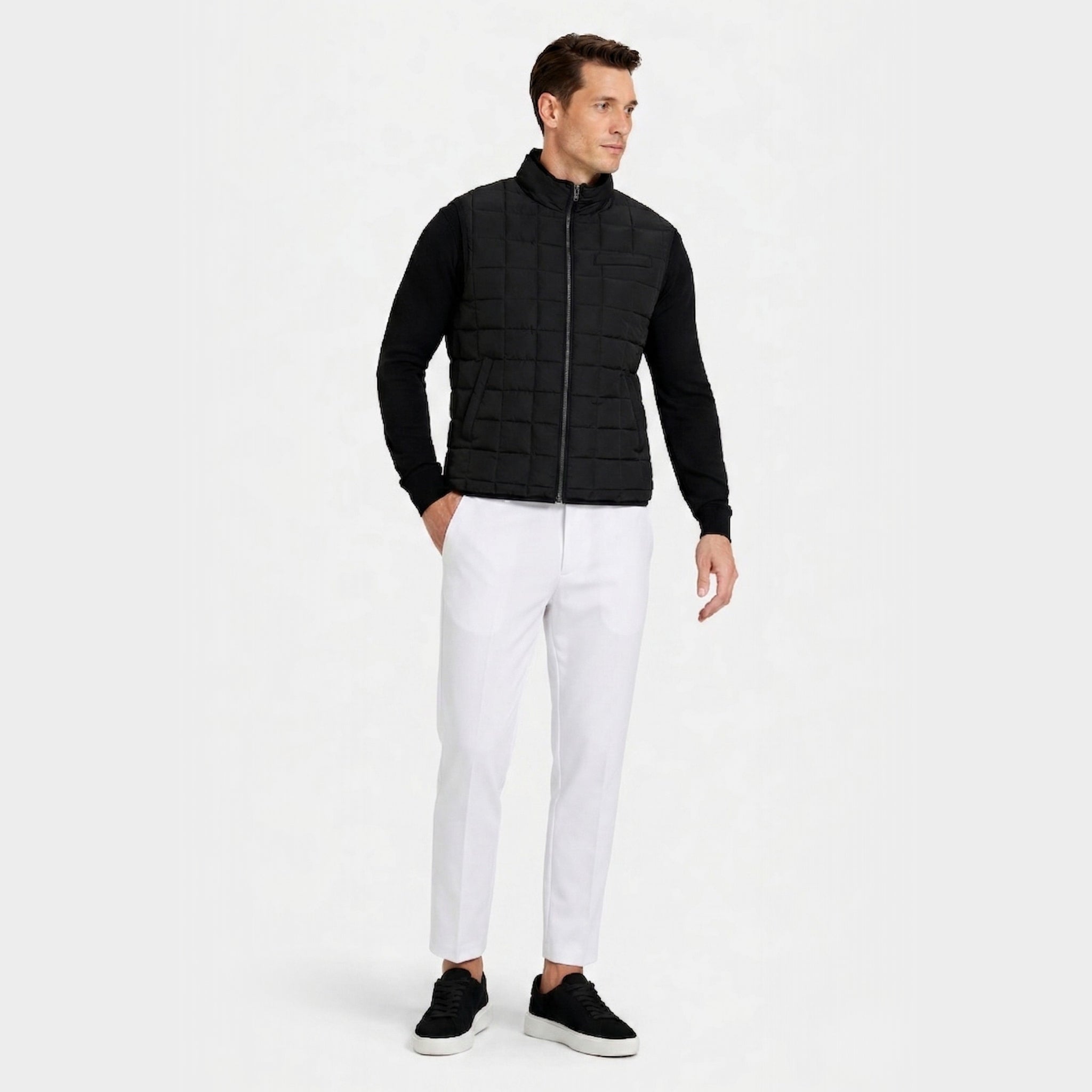 Men's Single-Pleat Trousers Tapered Fit