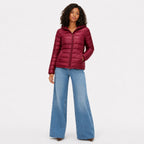 Women's Lightweight Padded Jacket Hooded Zip-Up Regular Fit