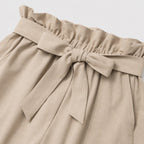 Apricot paperbag-waist shorts detail