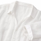 Women's Lightweight Button-Up Shirt Long Sleeve Relaxed Oversized Fit